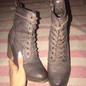 High Heeled Combat Boots